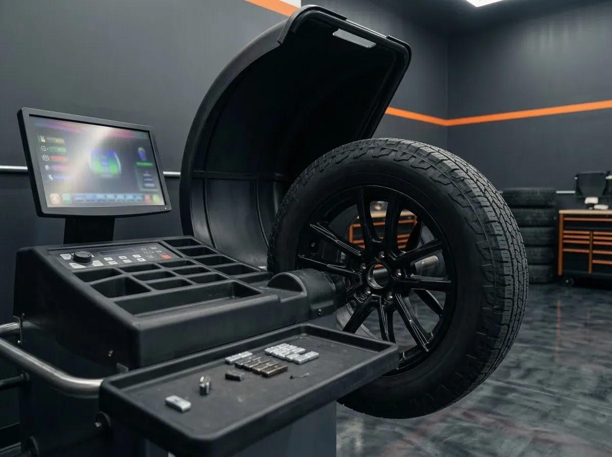 Wheel on a computer balancing machine